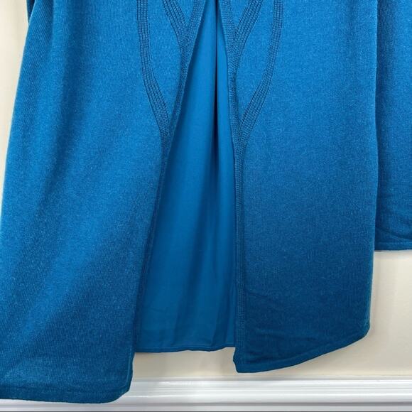 Soft Surroundings Sirena blue rib knit split back pullover tunic sweater M NEW - Picture 5 of 8